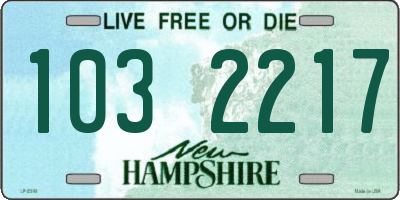 NH license plate 1032217