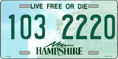 NH license plate 1032220