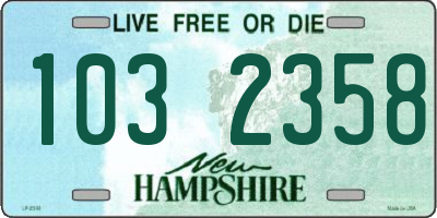 NH license plate 1032358