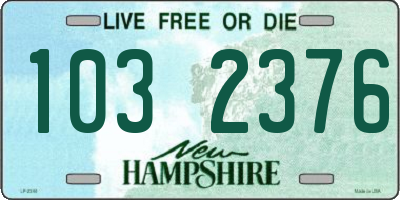 NH license plate 1032376