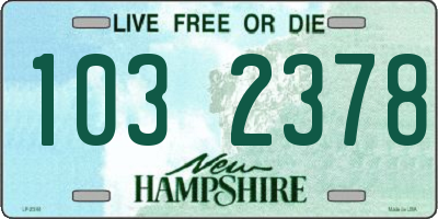 NH license plate 1032378