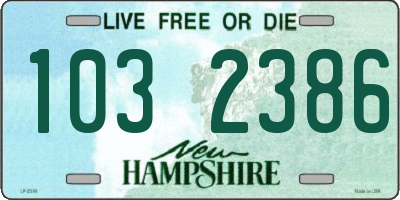 NH license plate 1032386