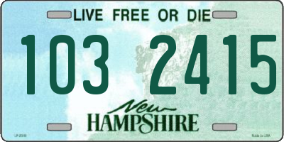 NH license plate 1032415