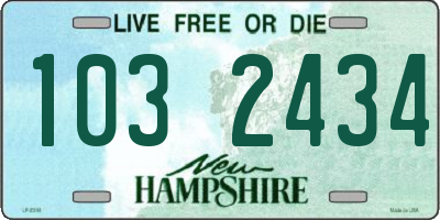 NH license plate 1032434