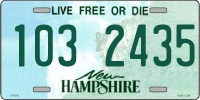 NH license plate 1032435