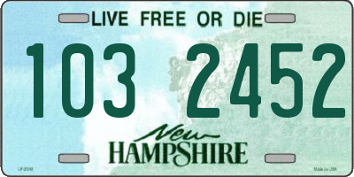NH license plate 1032452
