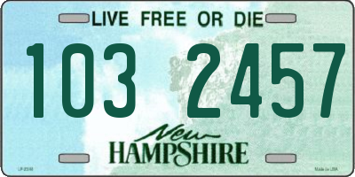 NH license plate 1032457