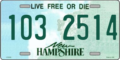 NH license plate 1032514