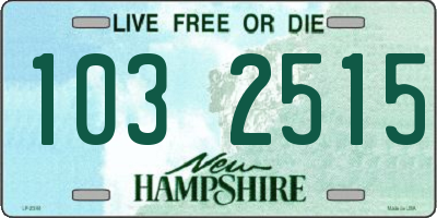 NH license plate 1032515