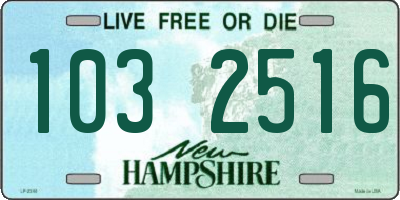 NH license plate 1032516