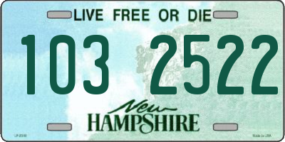 NH license plate 1032522