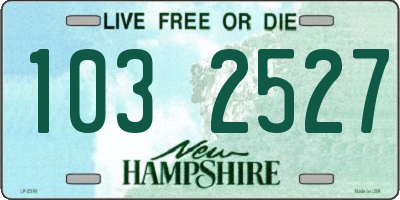 NH license plate 1032527