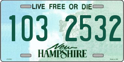NH license plate 1032532