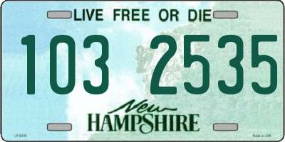 NH license plate 1032535
