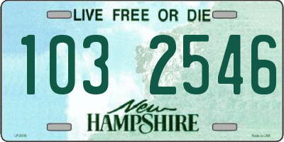NH license plate 1032546