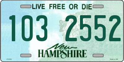 NH license plate 1032552