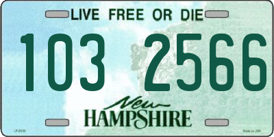 NH license plate 1032566