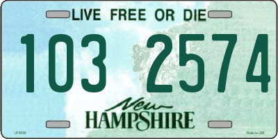 NH license plate 1032574