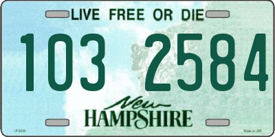 NH license plate 1032584