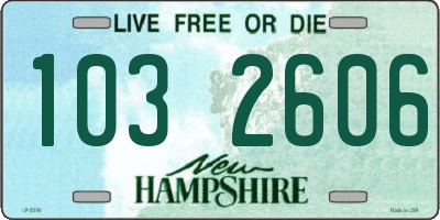 NH license plate 1032606