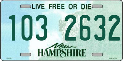 NH license plate 1032632