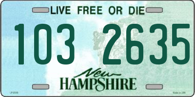 NH license plate 1032635