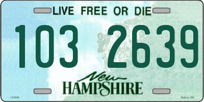 NH license plate 1032639