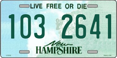 NH license plate 1032641