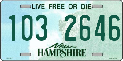 NH license plate 1032646