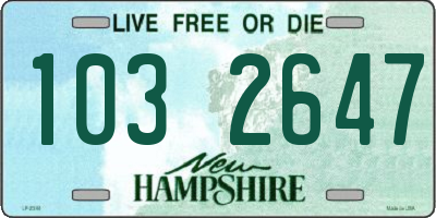NH license plate 1032647