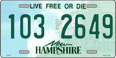 NH license plate 1032649