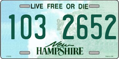 NH license plate 1032652