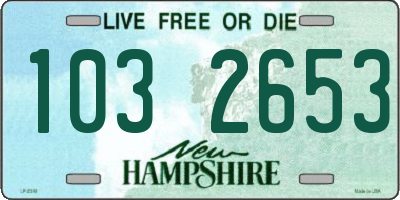 NH license plate 1032653