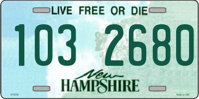 NH license plate 1032680