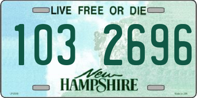 NH license plate 1032696