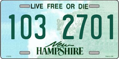 NH license plate 1032701