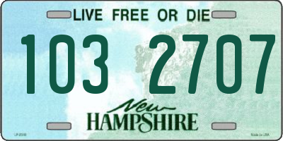 NH license plate 1032707