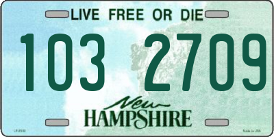 NH license plate 1032709