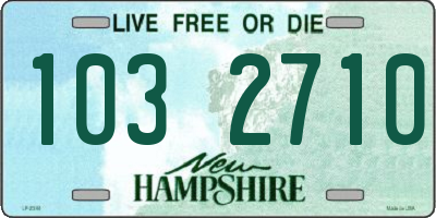NH license plate 1032710