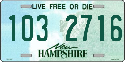 NH license plate 1032716