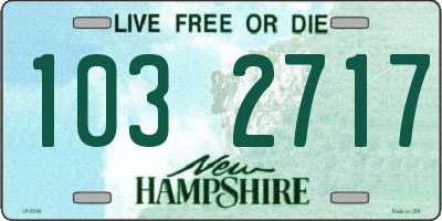 NH license plate 1032717