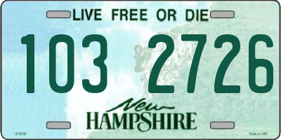 NH license plate 1032726