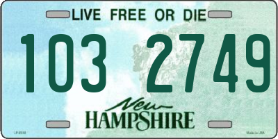 NH license plate 1032749