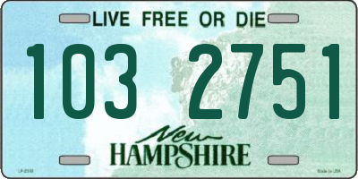 NH license plate 1032751