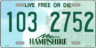 NH license plate 1032752