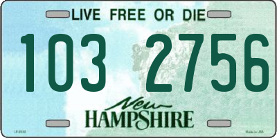 NH license plate 1032756