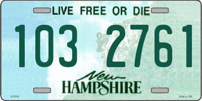 NH license plate 1032761