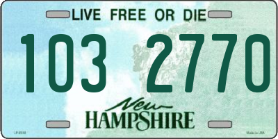NH license plate 1032770