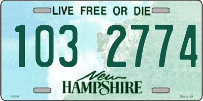 NH license plate 1032774