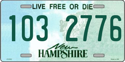 NH license plate 1032776